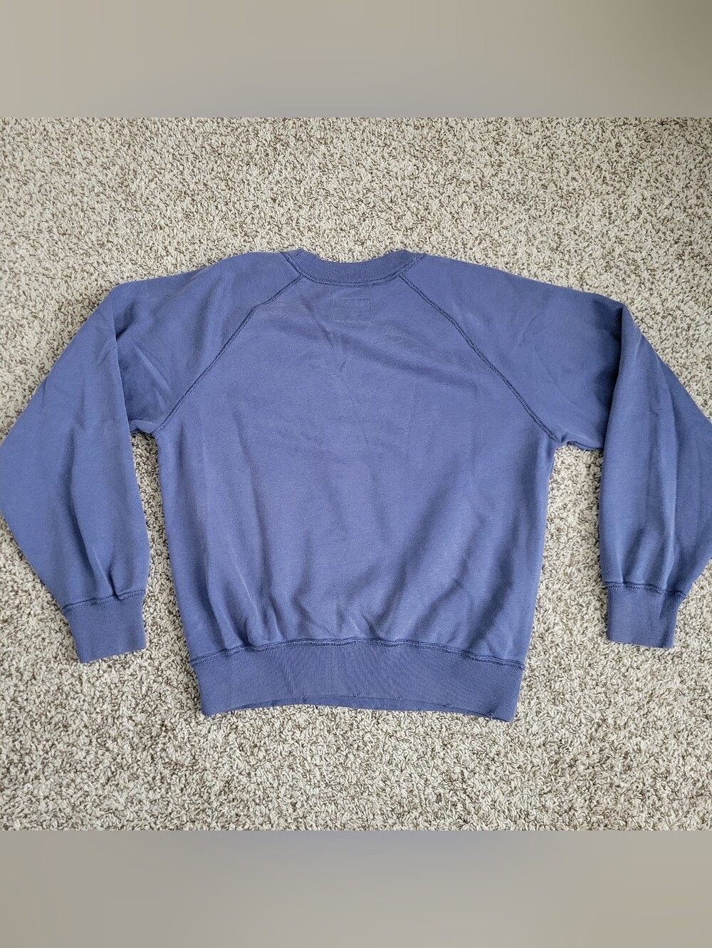 Abercrombie & Fitch Sweatshirt Maine Blue White Distressed Raglan Small - Picture 4 of 5